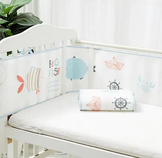 Baby Cot Crib Bumper Cushion Protection Pad Bed Safety mat Bedding Summer cool Breathable decoration - Цвет: 300cm-D