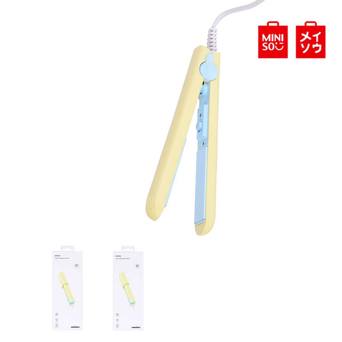 Электрический Выпрямитель для волос MINISO PR2031 2в1, плоский утюжок для завивки волос, выпрямитель для бороды для путешествий с защитным колпачком - Цвет: Цвет: желтый