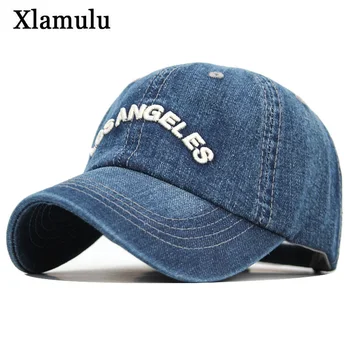 

Xlamulu Denim Baseball Cap Men Women Jeans Snapback Caps Casquette Plain Bone Hat Gorras Men Losangeles Casual Dad Male Hats