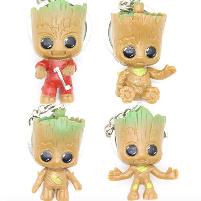 Mixed Colors 50 шт./партия 4,5 см стражи Галактики Groot брелки Мстители милое дерево фигурки для мужчин автомобиль Съемный брелок - Цвет: Mixed Colors