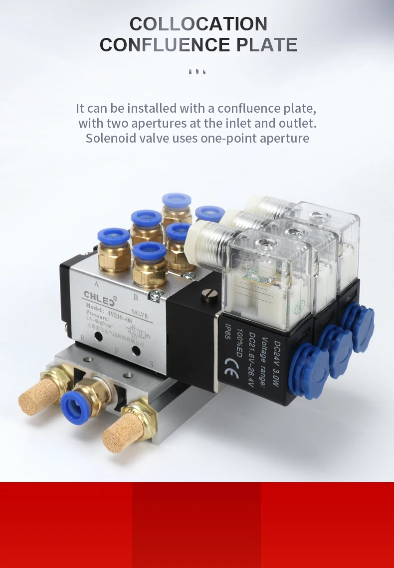 válvula de controle pneumático, dc 12v, 24v, 110v ac