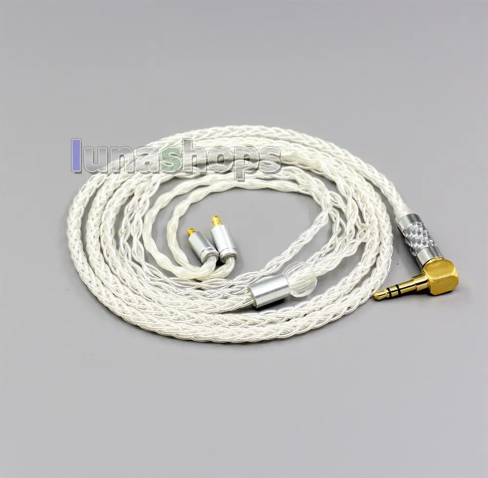 

LN006459 99% Pure Silver 8 Core 2.5mm 4.4mm 3.5mm XLR Headphone Earphone Cable For Sennheiser IE400 IE500 Pro