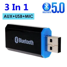 AUX USB Bluetooth 5,0 аудио приемник Громкая связь вызов EDR ключ 3,5 мм разъем RCA Hi-Fi стерео беспроводной адаптер для автомобиля домашние колонки