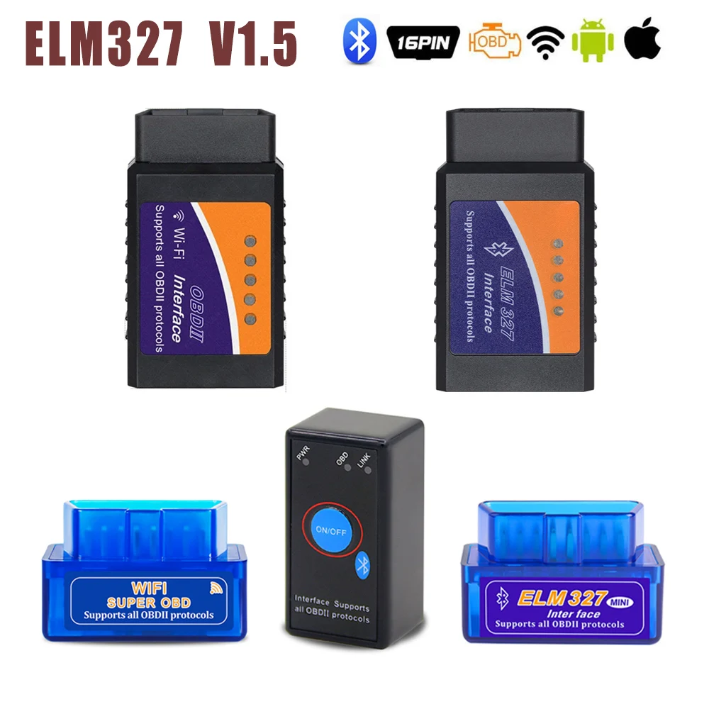 ELM327 V1.5 OBD2 Scanner for Car PIC18F25K80 BT/Wifi Mini Auto Diagnostic Scanner Tool Code Reader for Android IOS Vgate Torque