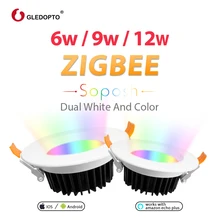 ZIGBEE умный дом 9 Вт светодиодный RGBcct светильник приложение Управление работает с Amazon plus светодиодная rgb-лампа с регулируемой яркостью голосового управления