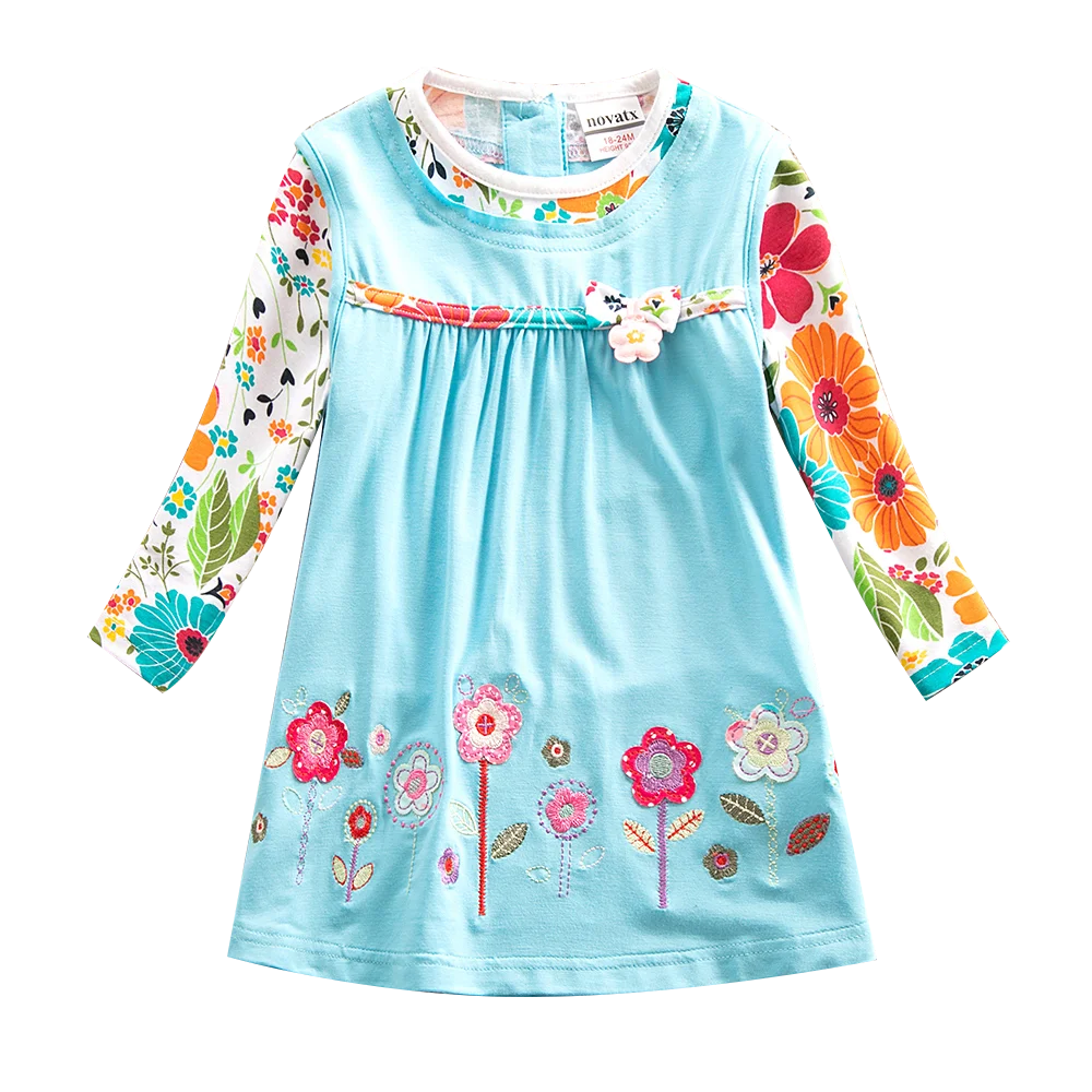 Одежда для девочек изящная хлопковая детская одежда с круглым вырезом Милая