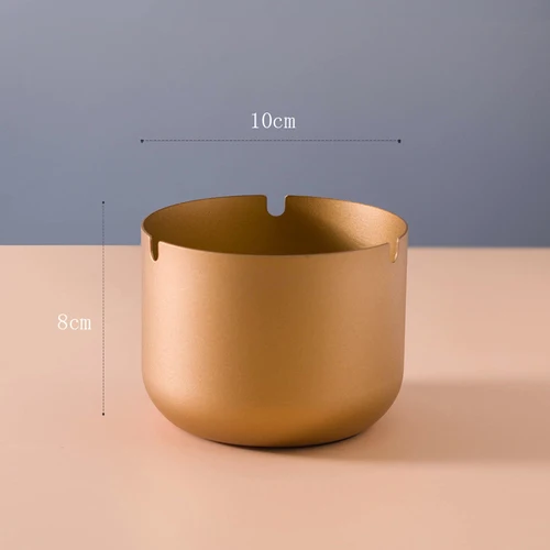 Rose Gold Нержавеющая сталь пепельница креативный с крышкой анти-Летающий серый персональный дом гостиная офис простой дым LL1111034 - Цвет: Rose Gold