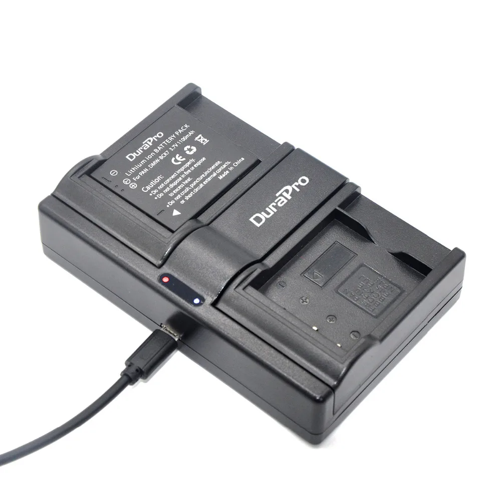 Durapro из 2 предметов DMW-BCK7 ДМВ BCK7 1100 мА/ч, литий-ионная батарея+ USB Dual Зарядное устройство для цифрового фотоаппарата Panasonic DMC-S1A DMC-S1K DMC-S1N DMC-S1P DMC-S1S