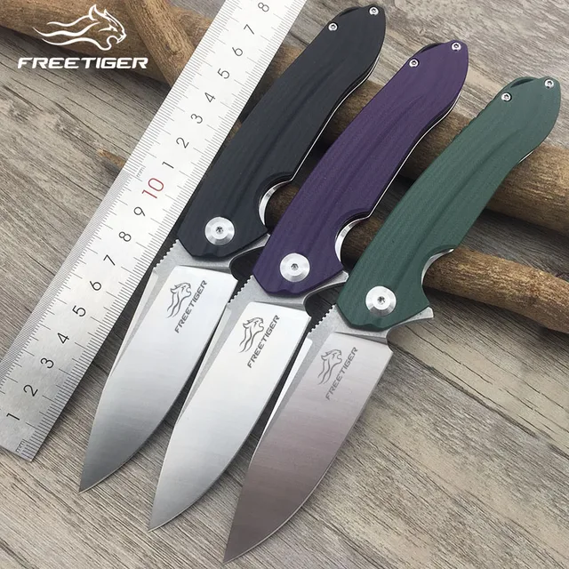 FREETIGER FT903 Folding Knife Top Quality D2 Blade G10 Handle Ball Bearing Outdoor Hunting Camping Tactical Pocket EDC Tool 1