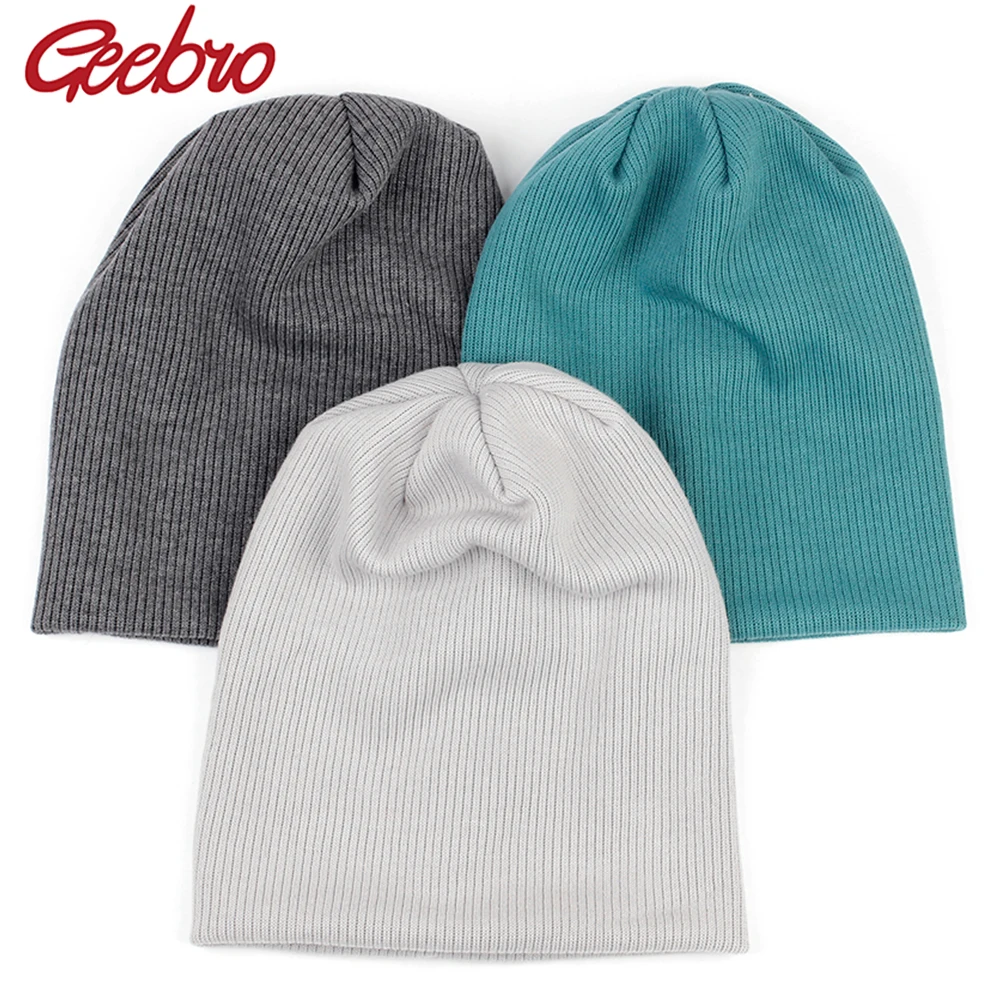 Ribbed Beanie Hat Cotton Skull Caps 