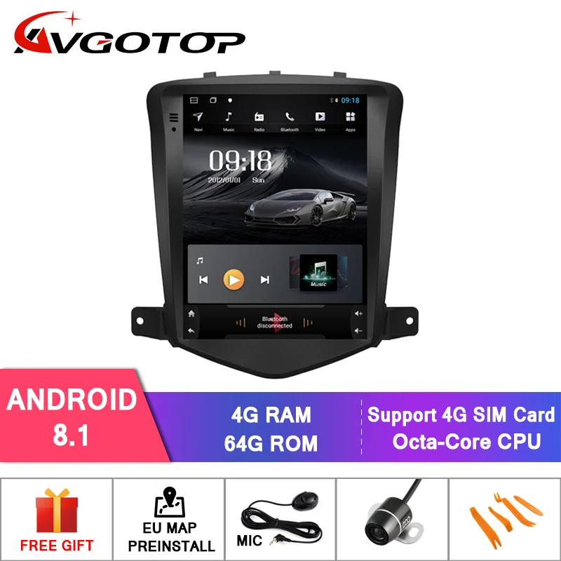 AVGOTOP Android 8 1 Tesla вертикальный экран Автомобильный мультимедийный DSP GPS навигация
