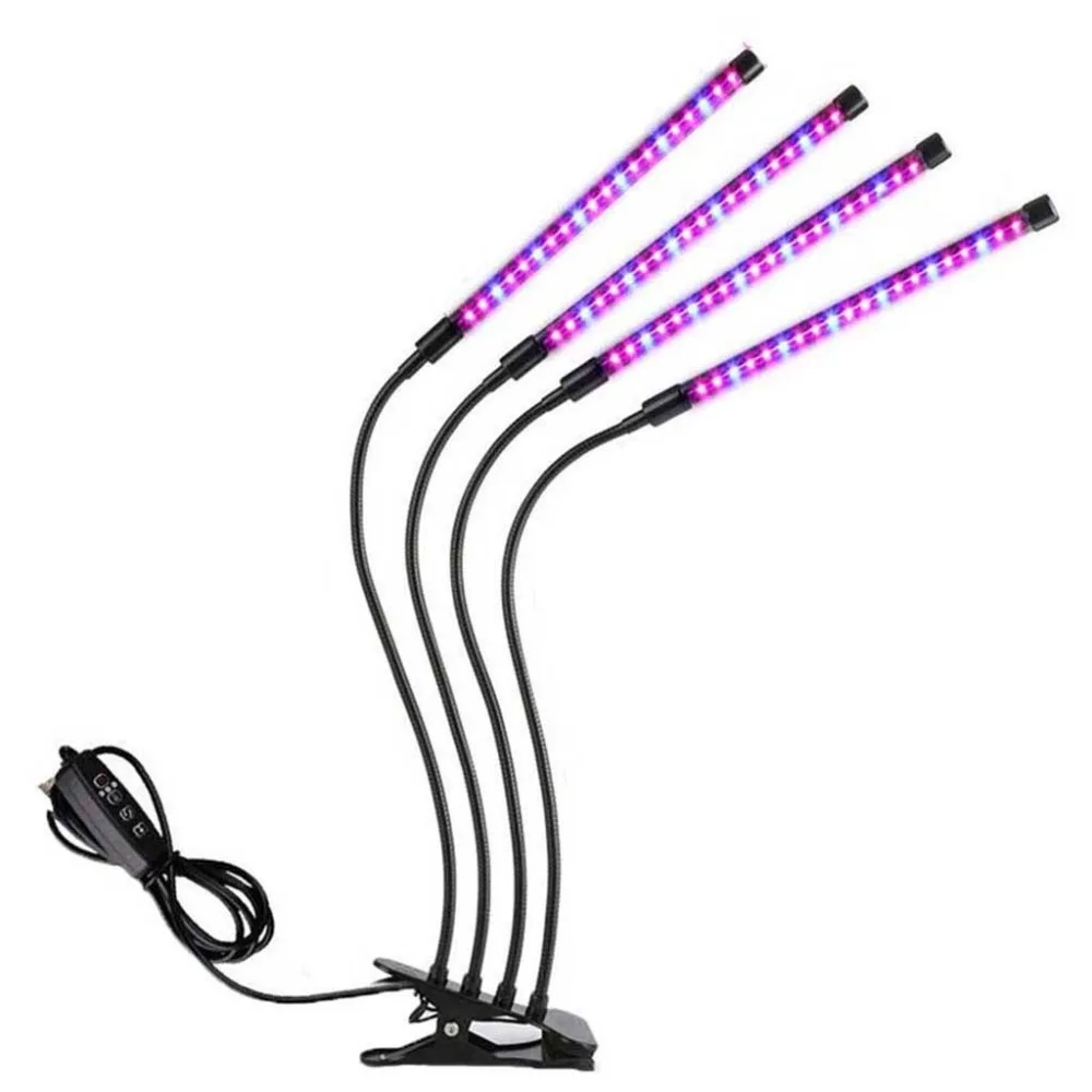 4pcs growth light clip plant light 24 hours cycle timing plant fill light indoor plant light 40W 80 LED bulb growth light 30D2 (4)