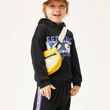 Одежда для детей осенний костюм для мальчиков г., зимний комплект из двух предметов для малышей, бархатные плотные толстовки с капюшоном и штаны