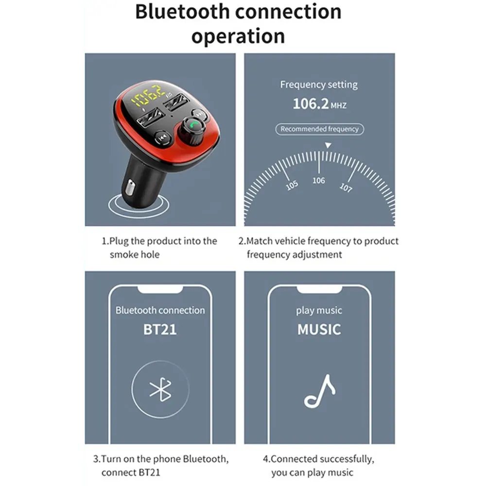 Автомобильный fm-передатчик 12-24 В, гарнитура, bluetooth, автомобильный комплект, Автомобильный MP3-плеер, 3.1A, двойной USB, зарядное устройство для телефона, для iPhone, samsung, мобильного телефона