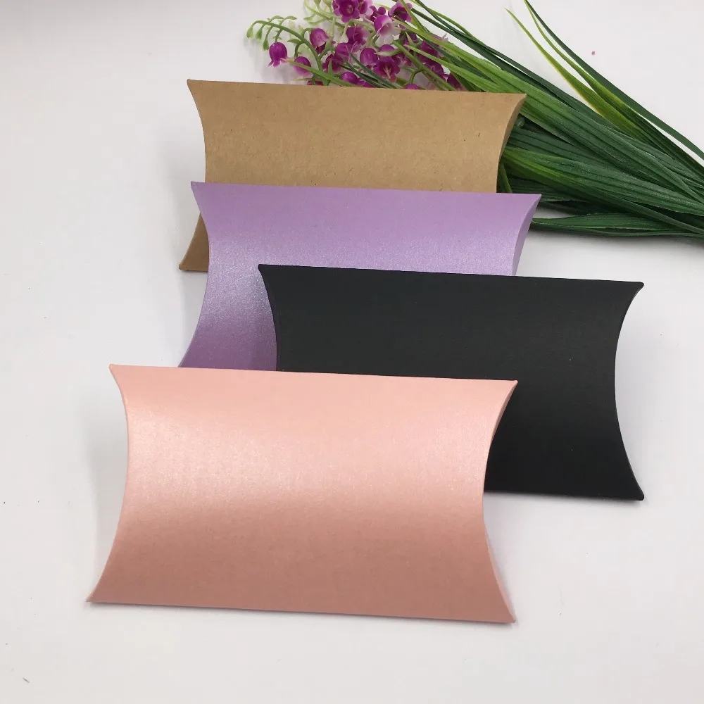 

100pcs Pillow Wedding Party Favor Paper Gift Box Candy Boxes Supply Accessories Favour Kraft Paper Gift Boxes Free Shipping