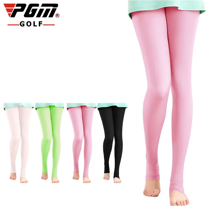Pgm Women High Elastic Legging Stocking Sunscreen Ice Silk Golf Bottom Pants UV-proof Light long leg Socks For Tennis AA51863 | Спорт и
