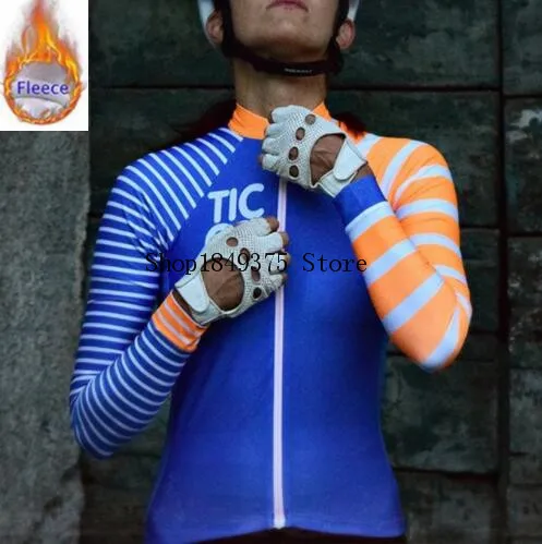 Термальный флис для прохладной зимы Мужской Велоспорт Джерси с длинным рукавом велосипедный цикл одежда Tic одежда pro fit Одежда