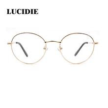 Модные мужские и женские круглые оправа для очков в ретростиле металлические прозрачные линзы Золотая оправа очки