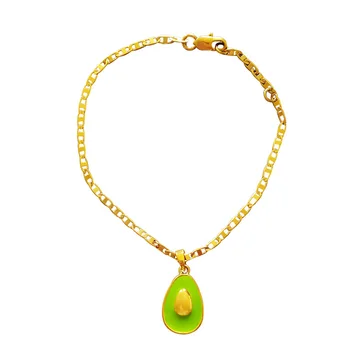 

2020 European and American Fashion Popular Enamel Drip Glaze Sweet Cute Avocado Bracelet Female