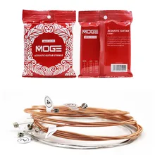 

6pcs/set MOGE GR12 Acoustic Guitar String Folk Guitar Strings 012-053 Inch Brass Hexagonal Steel Core Strings For Folk Guitar