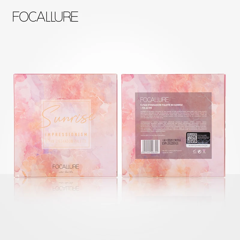 FOCALLURE, 9 цветов, сияющий блеск, матовая палитра теней для век, водонепроницаемый макияж, блестящий пигмент, стойкая палитра теней для век