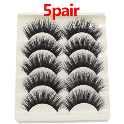 style 1-5Pair 5/10 пар 3D накладные ресницы из меха норки для Для женщин натуральный длинный толстый Поддельные ресниц для наращивания профессиональные ресницы принадлежности для макияжа - Цвет: style 1-5Pair