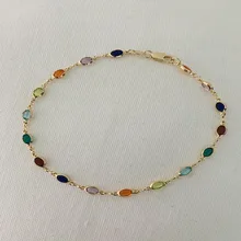 Rainbow Color Crystal Anklets Bracelets for Women Ethnic Style Chain Anklet 2021 Fashion Simple Charm Foot Jewelry Ladies Gifts