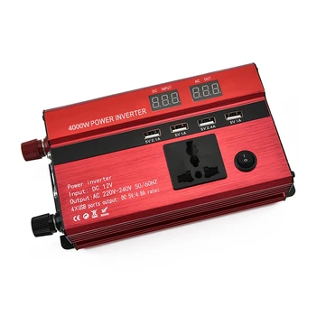 

4000w 5000w 6000w Car Power Inverter Charger Multi-protection DC 12V/24V To AC 220V Sine Wave Converter Interfaces Transformer
