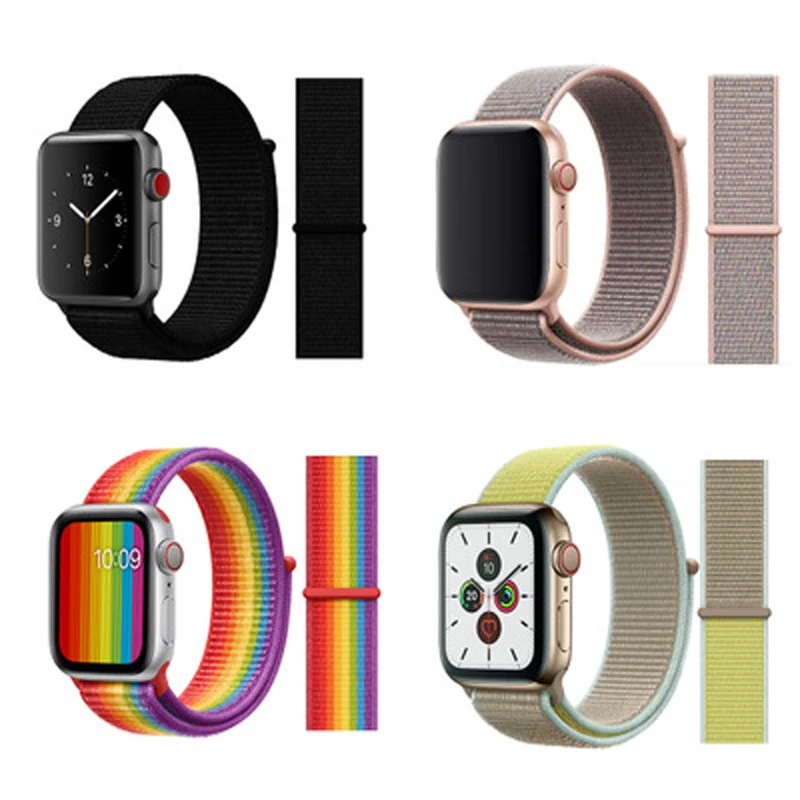 Нейлоновый спортивный ремешок для Apple Watch 5 4 42/44/38/40 мм браслет iwatch 3/2/1 Correa Pulseira Sports