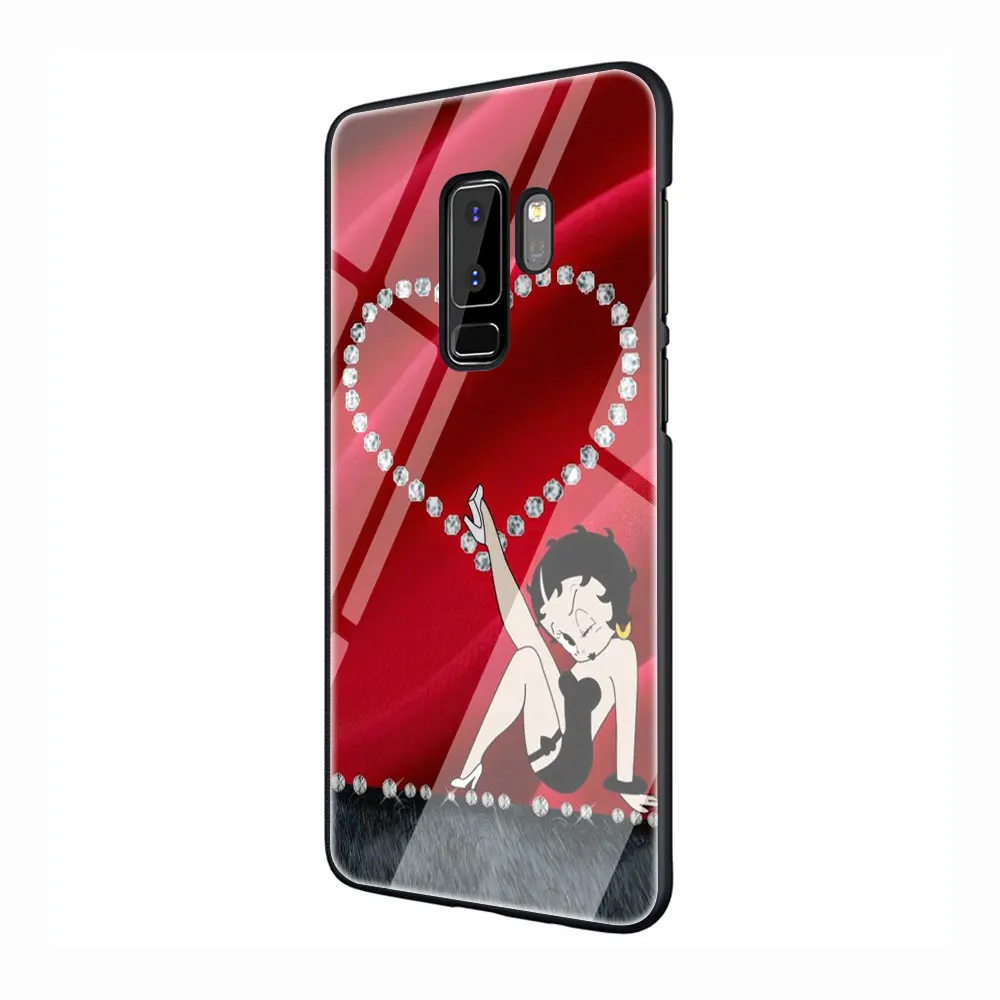EWAU Betty Boop чехол из закаленного стекла для телефона для samsung S7 край S8 S9 S10 Note 8, 9, 10, плюс A10 20 30 40 50 60 70 - Цвет: G2