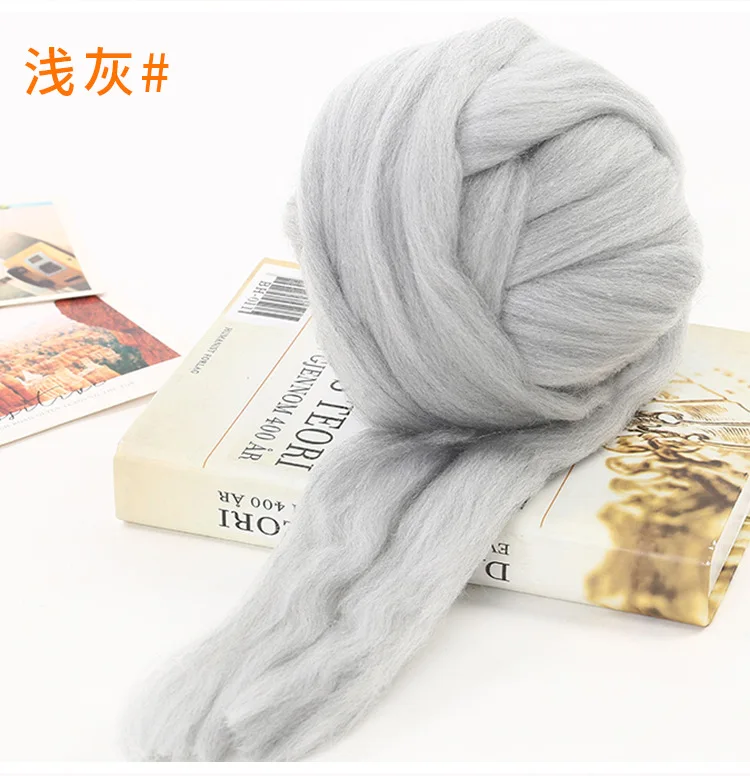 grey 250 г Супер гигантская вискоза мягкие толстые пряжи ровинг пряжа для прядения ручного вязания пряжа зимний теплый коврик делая пряжу - Цвет: grey