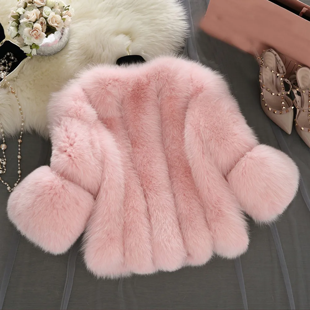 Норковые женские пальто, зимние модные розовые пальто из искусственного меха, элегантные модные однотонные куртки, меховые короткие пальто из искусственного меха