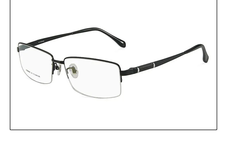 60-17-150 чистый титан близорукость рама Мужская большая половина рамки не выцветает авиационные очки в крупной оправе по рецепту 097