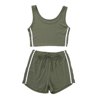 

Women Pajamas Set 2 Piece Set Pijamas Sleeveless Tank Top and Shorts Summer Sleep Wear Home Clothes