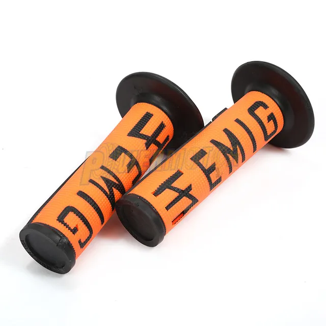 2019 New Hot Selling Handle MX Grip EMIG Grip FOR To KLX CRF Motorcycle Dirt Pit Bike Rubber Handlebar Twist Grip For GEL GP Orange-Black