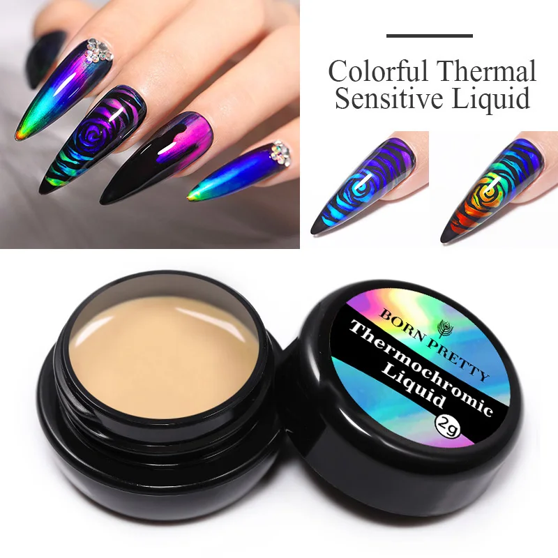 

BORN PRETTY Thermal Sensitive Gel Nail Polish 2g Temperature Color Changing Soak Off UV LED Gel Polish Nail Art Varnish Design
