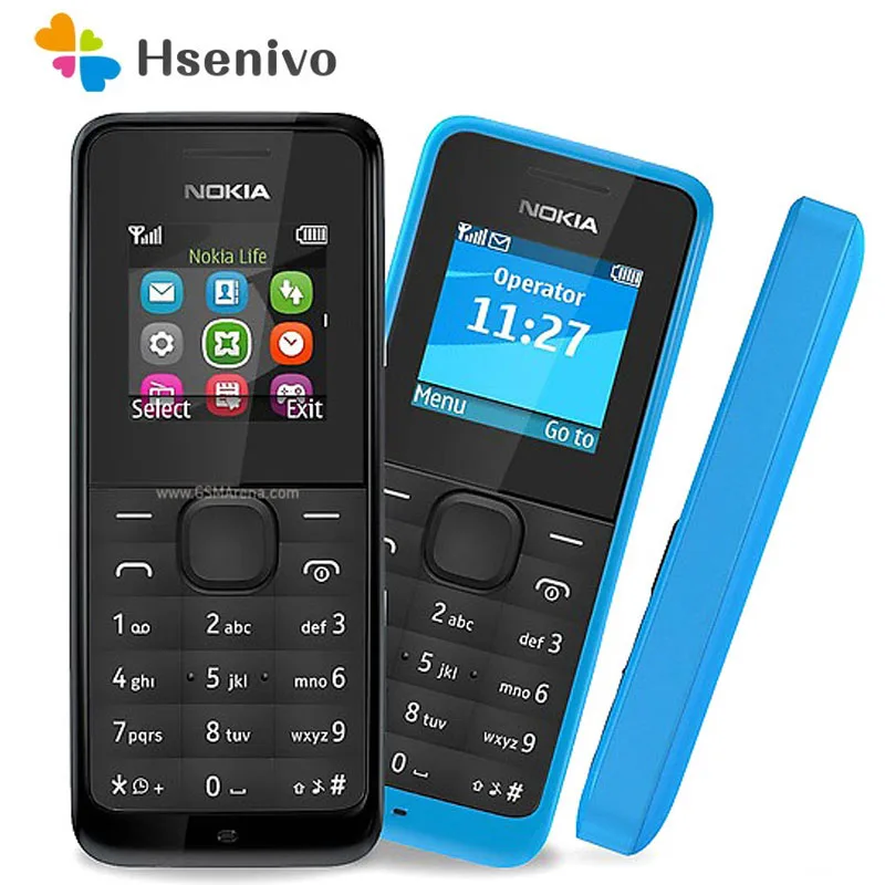 Nokia 105 (2013) 1050 Восстановленный Оригинальный разблокированный дешевый мобильный