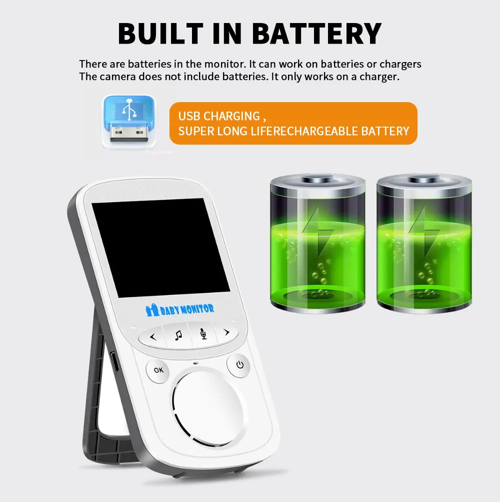 Беспроводной ЖК Аудио Видео Радионяня VB605 Радио Няня Музыкальный Домофон ИК 24 ч