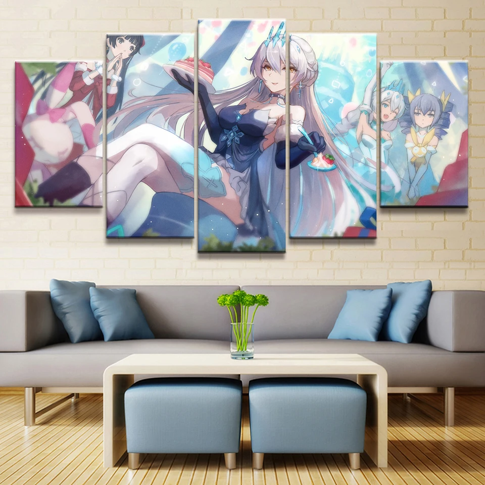 

Modular Picture Home Decoration 5 Pieces Animation Figure Wall Artwork Modern Canvas Hd Print Painting For Bedroom Poster Frame