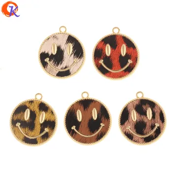 

Cordial Design 50Pcs 25*28MM Jewelry Accessories/Hand Made/Charms/Leopard Print Effect/Face Shape/DIY Making/Earrings Findings