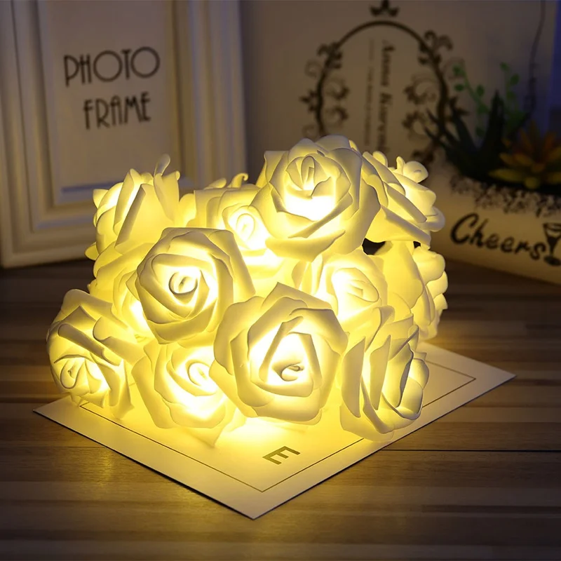 

LED Rose Light String Romantic Rose Flower Festival Decoration Light Valentine's Day Party Wedding Atmosphere Lamp String Decor