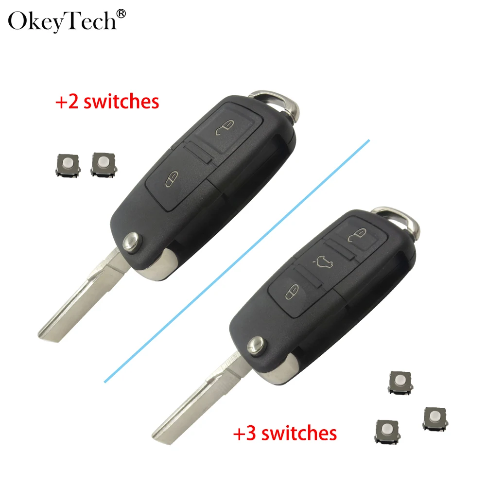 Модифицированный чехол для автомобильного ключа-раскладушки OkeyTech 2/3 кнопок