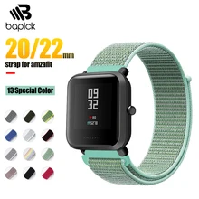 BAPICK 20/22 мм нейлон Спортивный ремешок для Xiaomi Amazfit Bip Gts Gtr Ремешок Браслет Для Xiaomi Huami Amazfit темп Stratos Gtr 42 47 мм ремешок