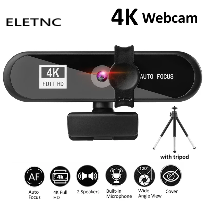 Webcam 2K 4K 1080P Full HD With Microphone Auto Focus USB Web Camera Meeting For Laptop Desktop PC Computer Mini Cam Accessories