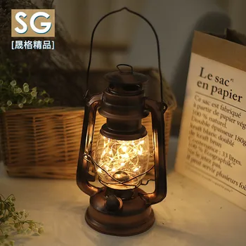 

European-Style Vintage Kerosene Lamps Metal Iron Art Ornament Hand Outdoor Lantern Creative Lighting Chandelier Factory