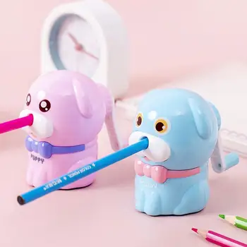

Cute Lovely Dog Plastic Rotary Pencil Sharpener Creative Kids Random Color Wholesale For School Dropshipping Stationery V8I6