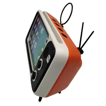

3 in 1 Wireless Speaker Retro TV Mini Portable Bluetooth Bass Speaker Mobile Phone Holder Speaker Retro Photo Frame for Gift Ora