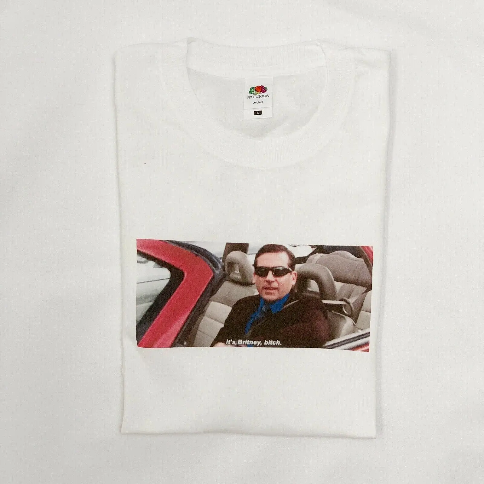

THE OFFICE IT'S BRITNEY MICHAEL SCOTT T-SHIRT WHITE BLACK