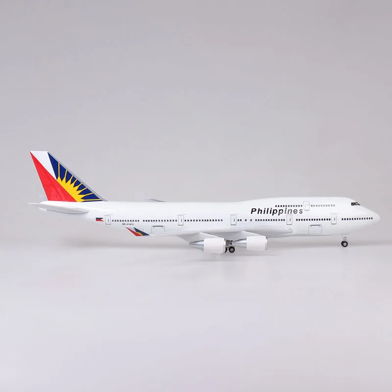 47 см модель Boeing 747 B747 модель самолета филиппинские авиалинии модель авиарамы W шасси и светильник игрушки самолет сувенир самолет подарок