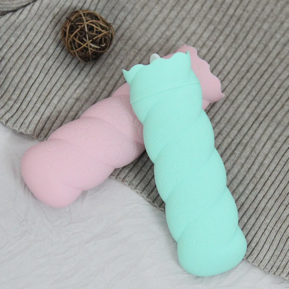 Marshmallow Hot Water Bottle Bag Silicone Silicone Hand Warmer Hot Water Bag Reusable Hot Water Bottles Water Bag Winter Warmer